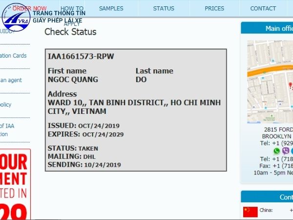 Bước 4 tra cứu giấy phép lái xe quốc tế