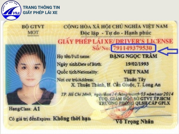 Mã số thẻ giấy phép lái xe