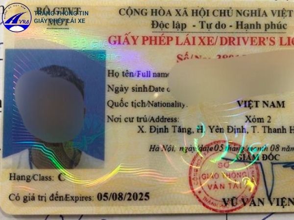 Hạng C cấp cho người lái xe