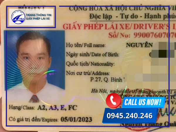 Bằng lái xe hạng A3