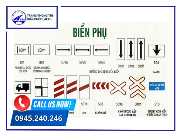 Biển báo giao thông cơ bản thuộc loại biển báo phụ
