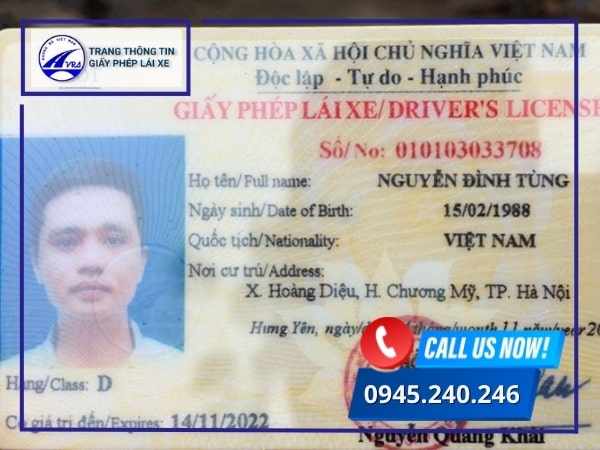 đổi giấy phép lái xe hạng d