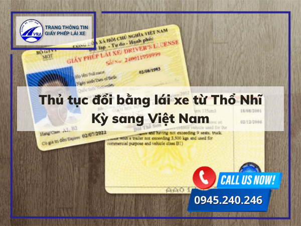 Thủ tục đổi bằng lái xe từ Thổ Nhĩ Kỳ sang việt nam