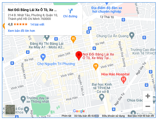 Địa điểm nhận hồ sơ thi bằng lái xe hạng A2 TPHCM kể cả cuối tuần