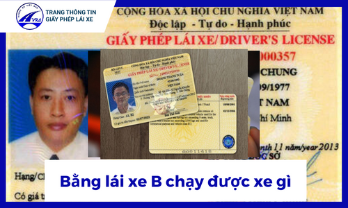 Bằng lái xe b chạy được xe gì?