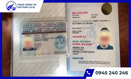 Bên trong bằng lái quốc tế 