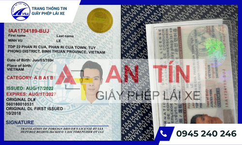 Nhận diện mẫu bằng lái xe quốc tế IAA đơn giản và chuẩn xác 6 Đổi bằng lái quốc tế IAA tại Trung tâm An Tín