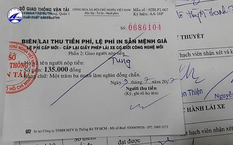 Lệ phí thi bằng lái xe