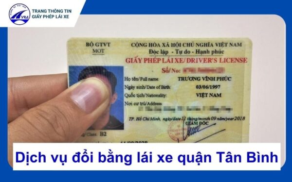 Đổi bằng lái xe quận Tân Bình