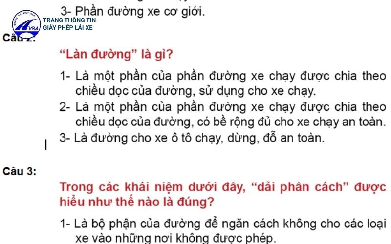 Bộ đề thi 200 câu hỏi dành cho bằng lái xe máy hạng A1, A2