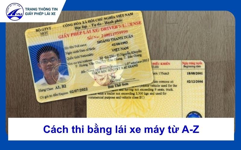 Cách thi bằng lái xe máy