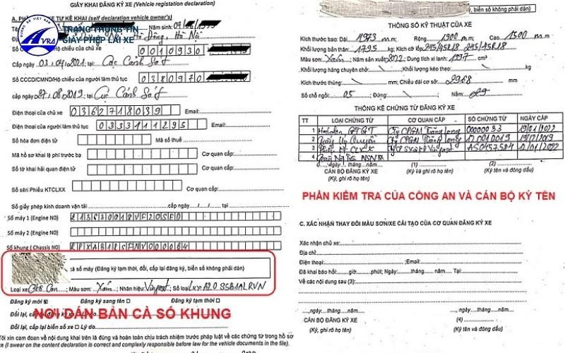 Tờ khai đăng ký xe bắt buộc