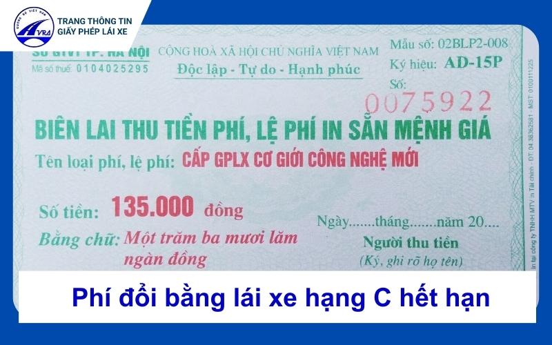 Phí đổi bằng lái xe hạng C hết hạn
