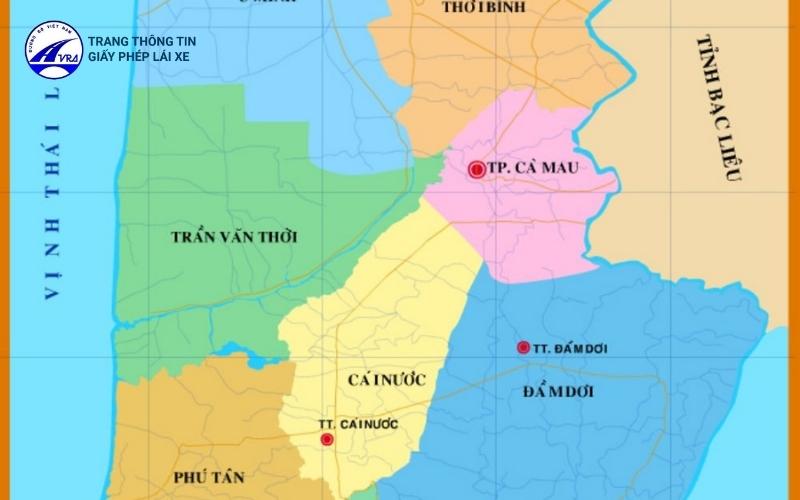 Bản đồ của tỉnh Cà Mau