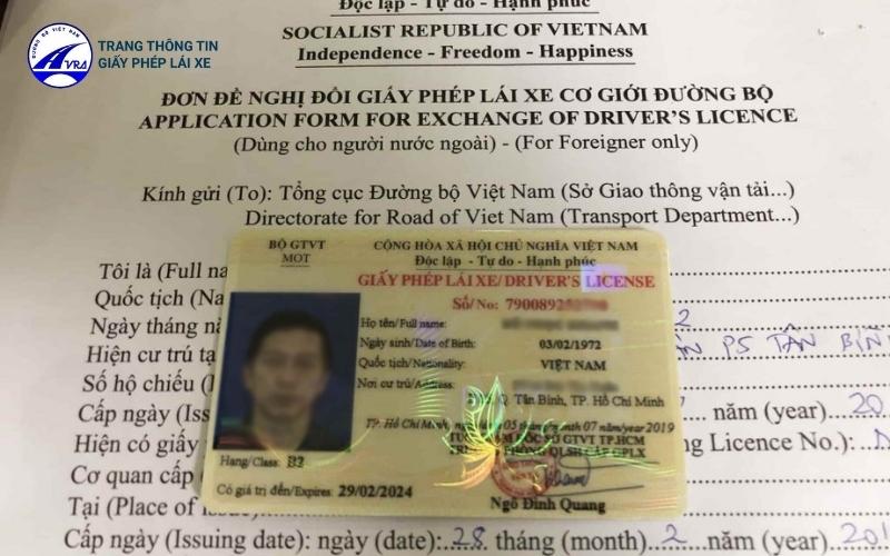 Mẫu đơn đề nghị cấp đổi giấy phép lái xe