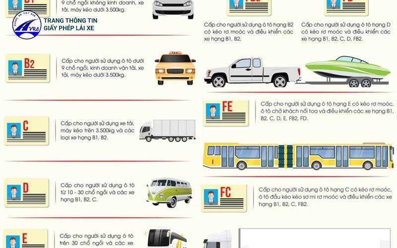 Học lái xe ô tô quận 11 chất lượng, giá tốt, bao đậu 2 Các hạng bằng lái xe ô tô hiện nay