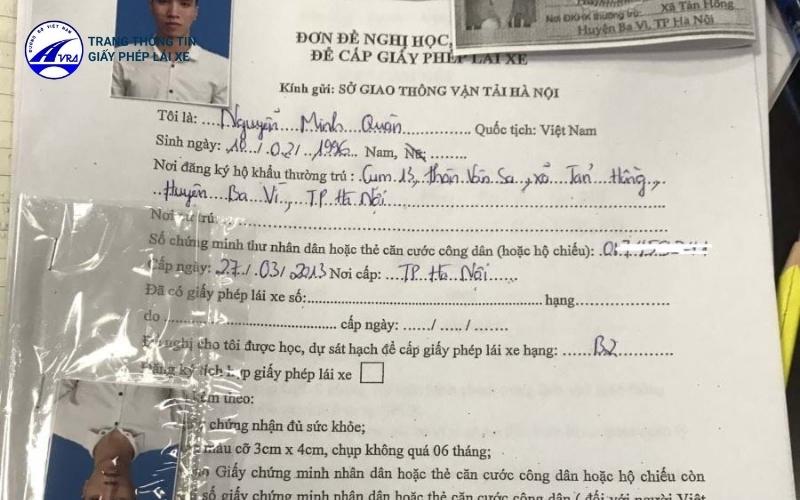 Hồ sơ đăng ký thi bằng lái xe A2