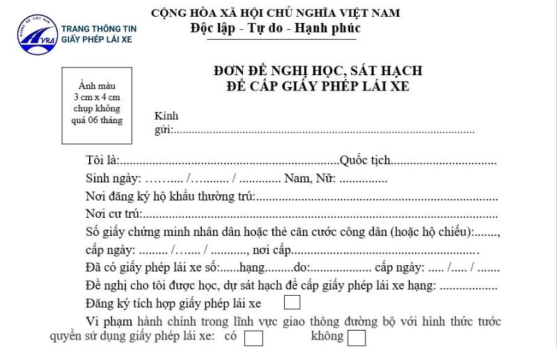 Hồ sơ đăng ký thi