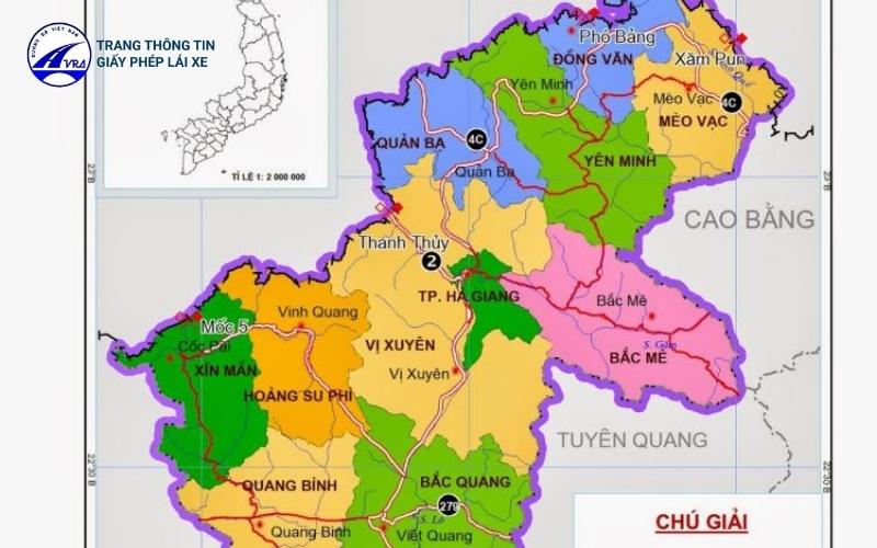 Bản đồ hành chính tỉnh Hà Giang