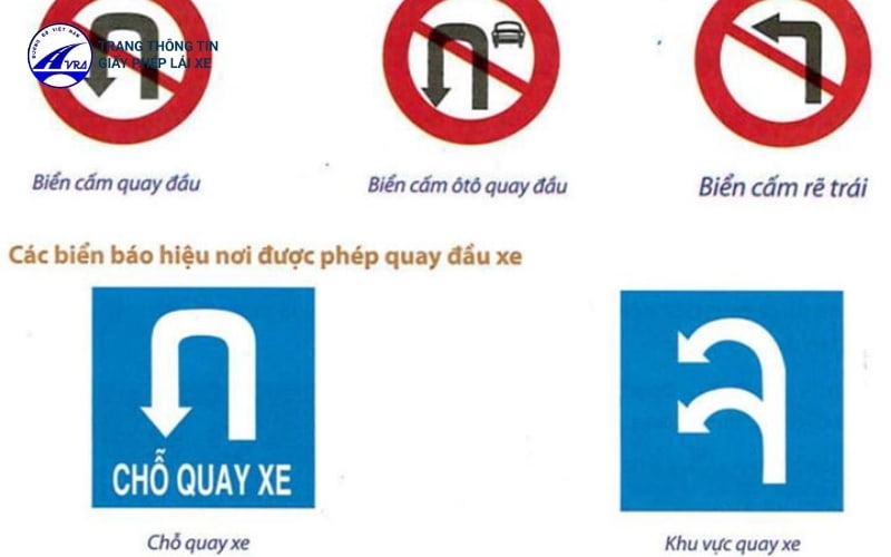 Các biển báo quy định về quay đầu xe