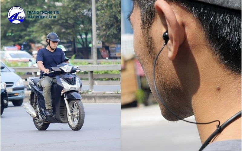Đeo tai nghe khi đi xe máy sẽ bị phạt từ 600.000 VNĐ đến 1.000.000 VNĐ