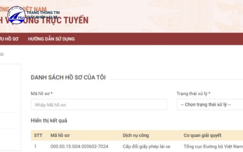 Có thể theo dõi ở phần “Tôi" và lựa chọn danh sách hồ sơ