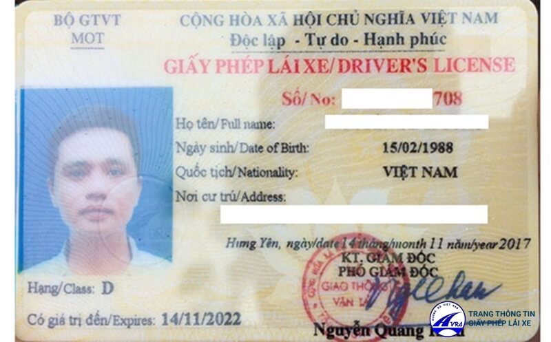 Bằng D lái xe gì