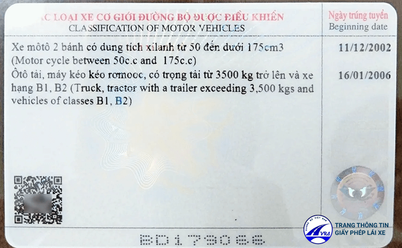 Tra cứu giấy phép lái xe QR