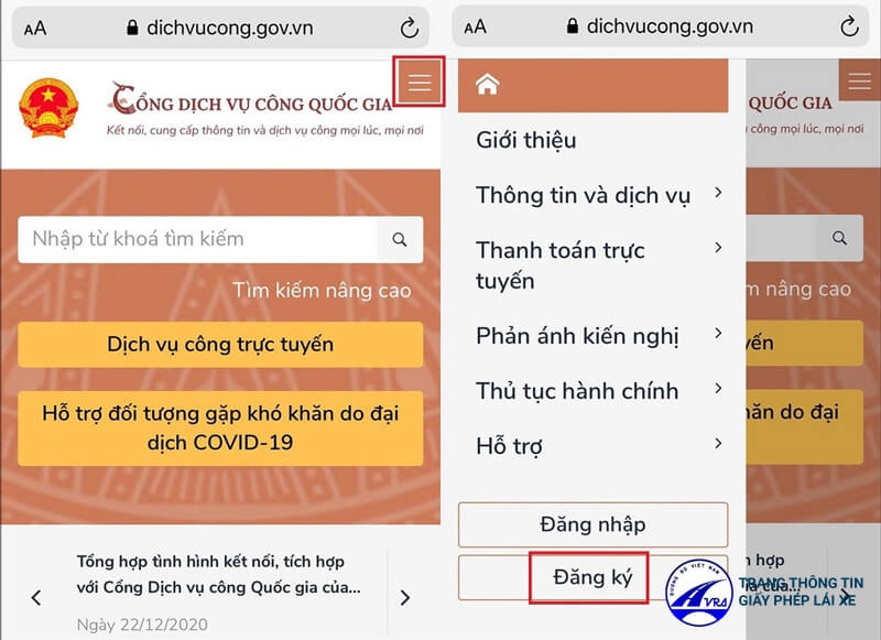 Đăng ký biển số mới trên Cổng Dịch vụ công Quốc gia