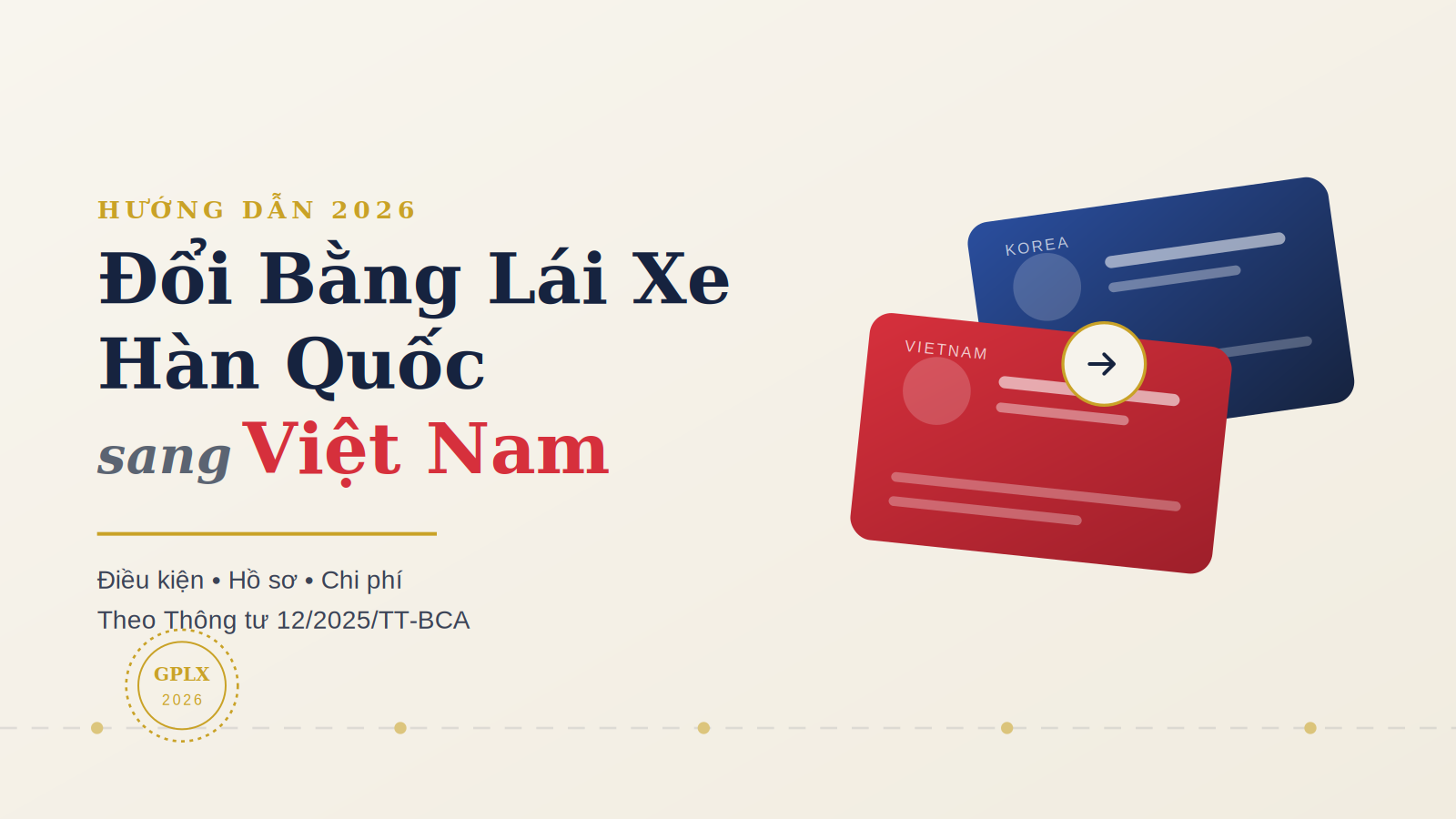 Đổi bằng lái xe Hàn Quốc sang Việt Nam