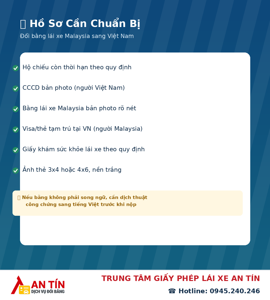 Đổi bằng lái xe Malaysia sang Việt Nam